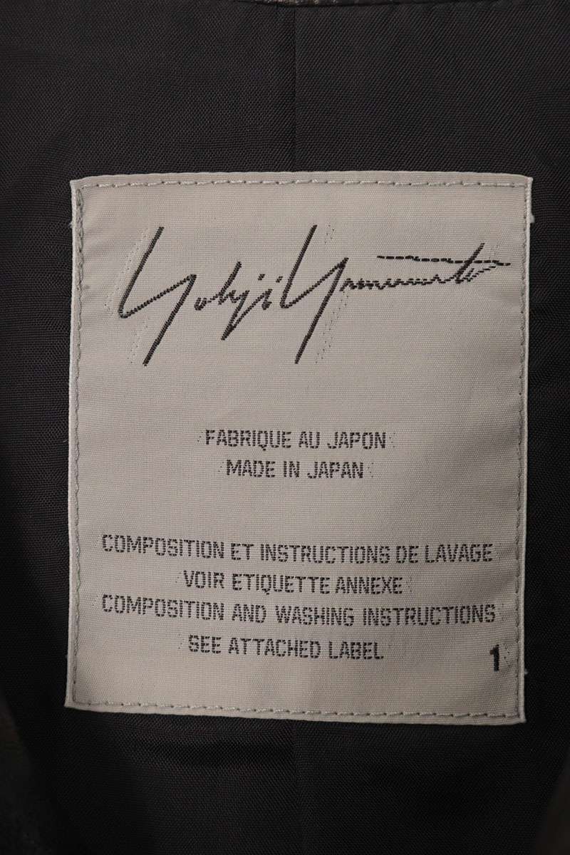 YOHJI YAMAMOTO POUR HOMME Zip Up Leather Coat Black Size 1