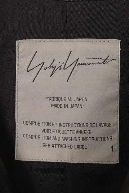 YOHJI YAMAMOTO POUR HOMME Zip Up Leather Coat Black Size 1