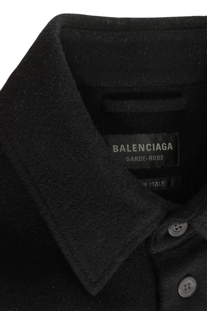 BALENCIAGA Double-Faced Wool Shirt Black Size S