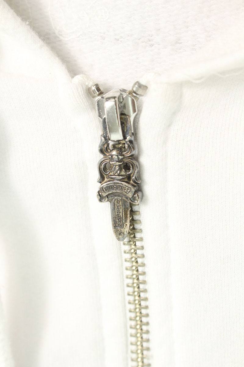 Chrome Hearts BELLA HD ZIP LNG BELLA Embroidered Up Hoodie White x Black Size M