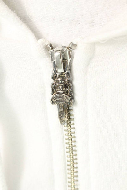 Chrome Hearts BELLA HD ZIP LNG BELLA Embroidered Up Hoodie White x Black Size M