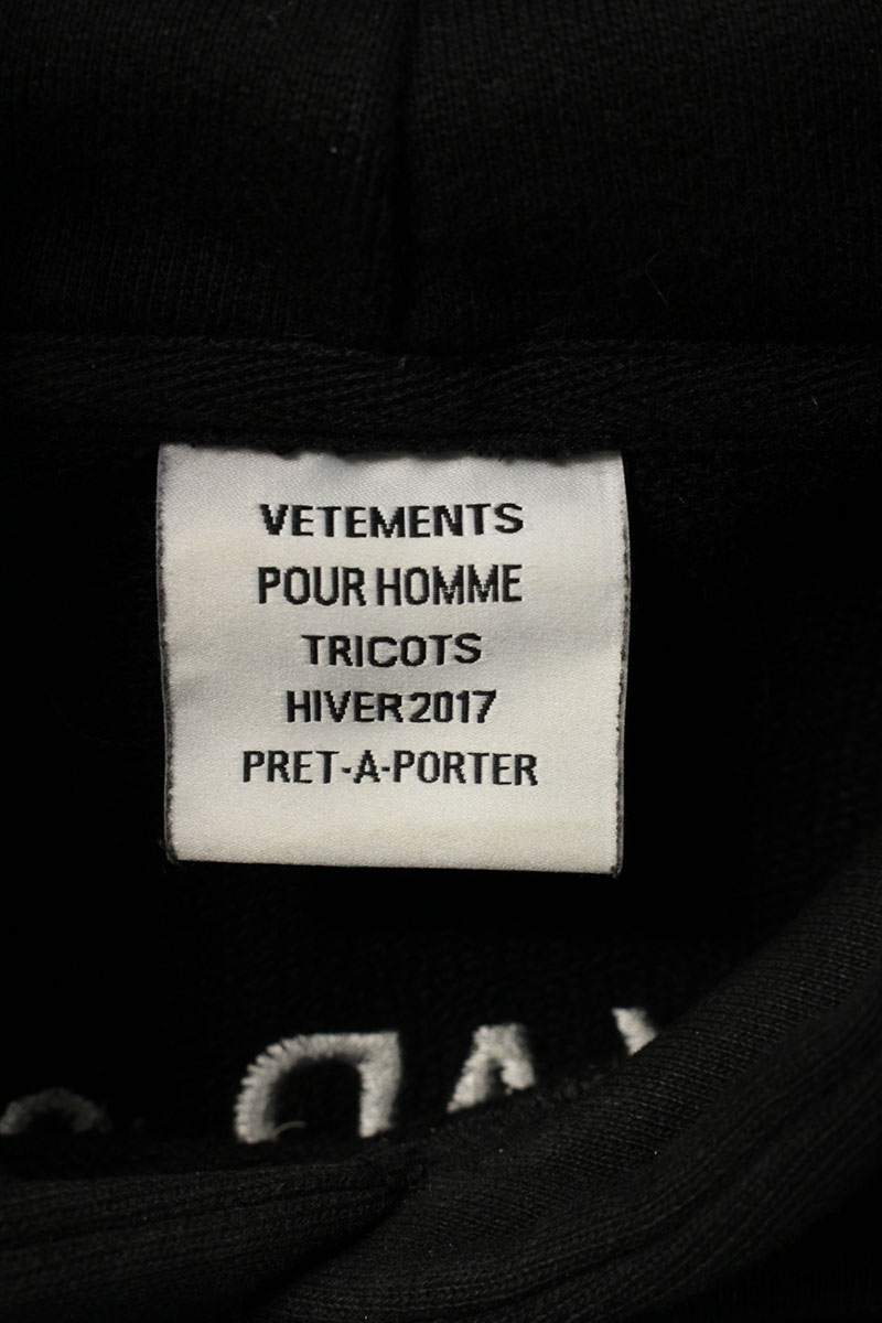 Vetements 16AW ADELAIDE Embroidered Hoodie Black Size XS