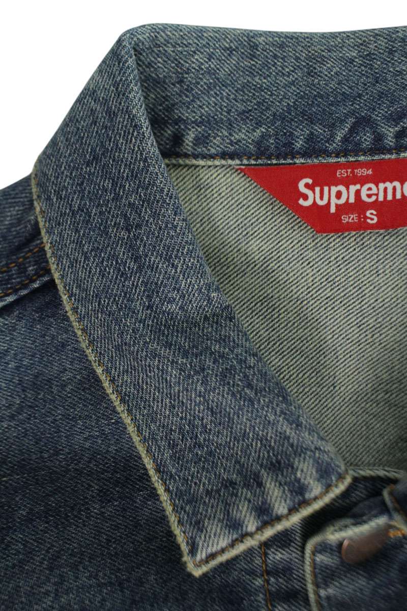 Supreme 24AW DISTRESSED SELVEDGE TRUCKER JACKET Blue Size S