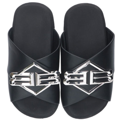 Balenciaga Logo Sandals Black x Silver Size 41