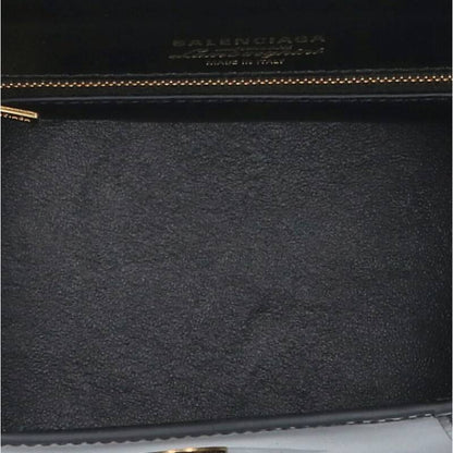 Balenciaga Leather Shoulder Bag Black x Gold