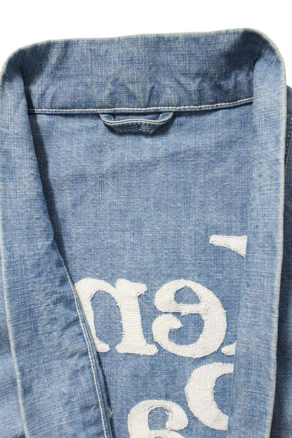 Kenzo Logo Embroidered Denim Jacket Blue Size XL