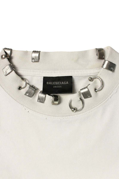Balenciaga Distressed Crewneck T-Shirt Gray x Silver Size 3
