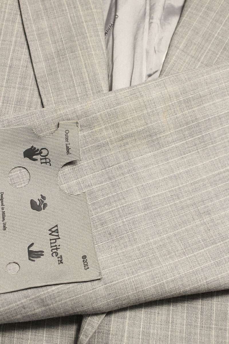Off-White Striped Tailored Jacket Gray Size 50