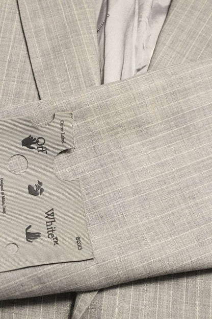 Off-White Striped Tailored Jacket Gray Size 50