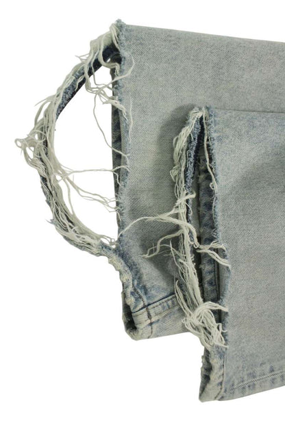 Balenciaga 23AW Distressed Wide Denim Pants Blue Size US 30