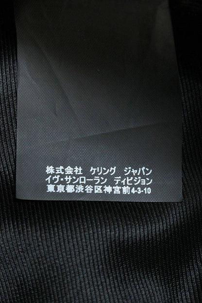 Saint Laurent Paris Classic Leather Jacket Black x Silver Size XS
