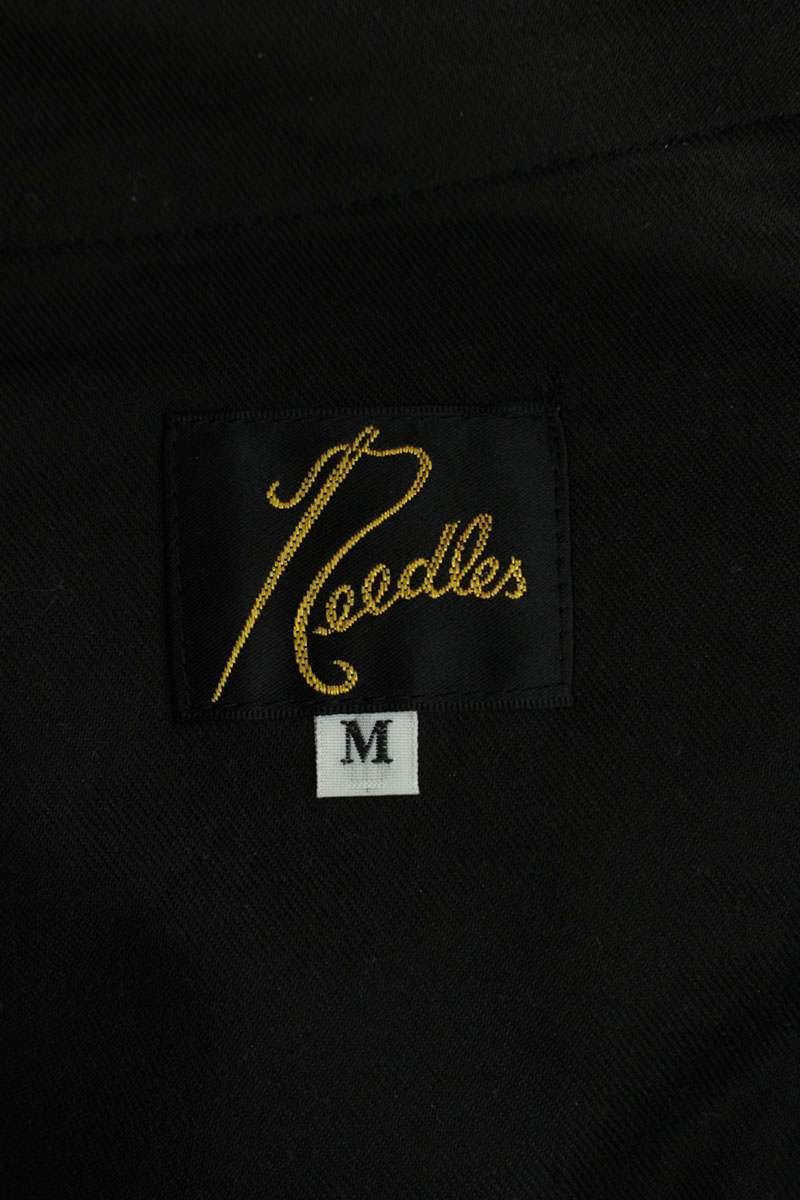 Needles Logo Embroidered Flare Long Pants Black x Yellow Size M
