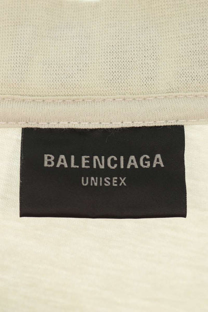 Balenciaga Logo Embroidered Distressed Long Sleeve T-Shirt Gray Size 4