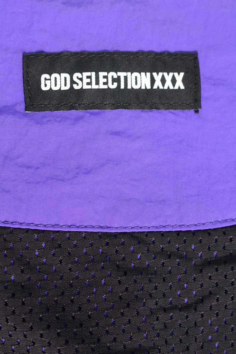 GOD SELECTION XXX Back Logo Half Zip Blouson Purple Size L