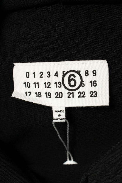 MM6 Numbering Print Pullover Hoodie Black Size L