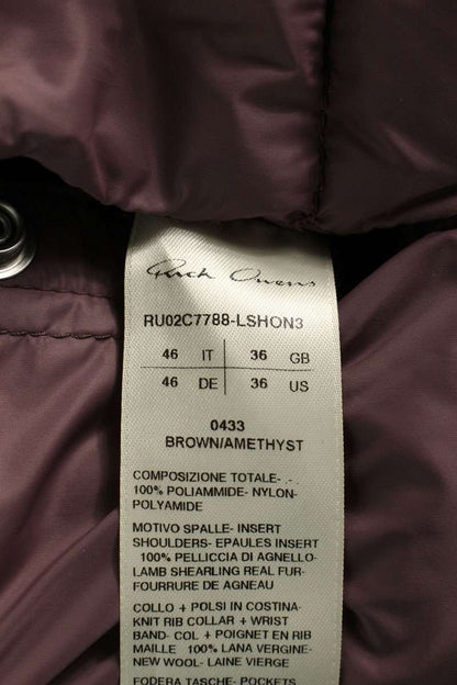 Rick Owens LSHON3 Shoulder Fur Down Jacket Purple Size 46
