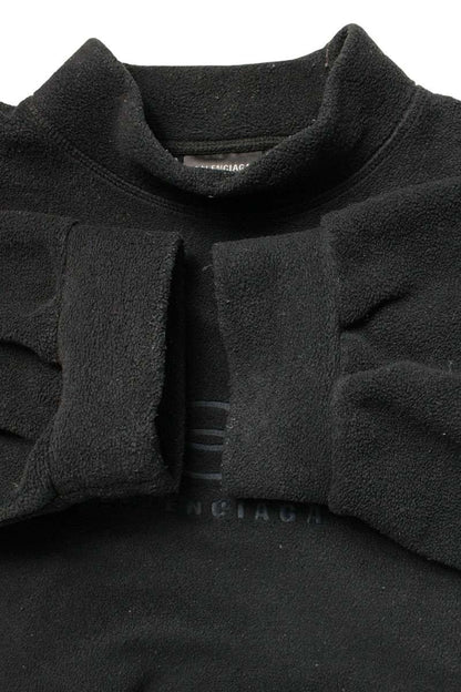 Balenciaga 23AW logo embroidery Fleece Sweatshirt Black Size XXS
