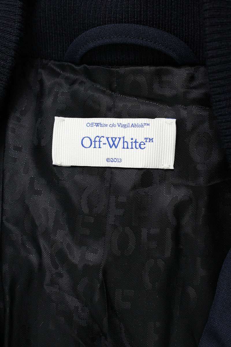 Off-White Leather Jacket Blue Size 48