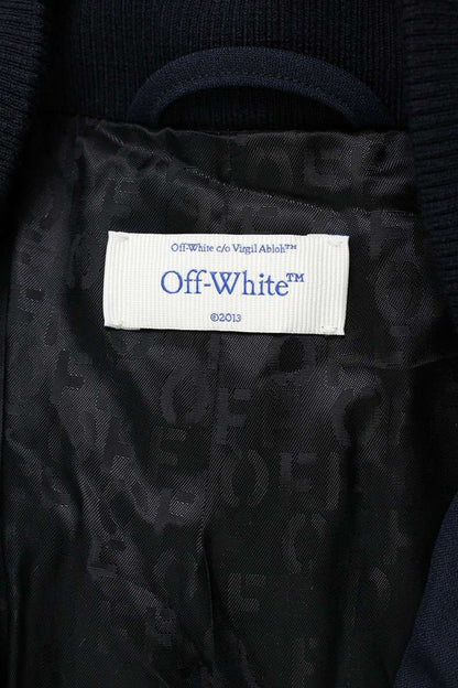 Off-White Leather Jacket Blue Size 48