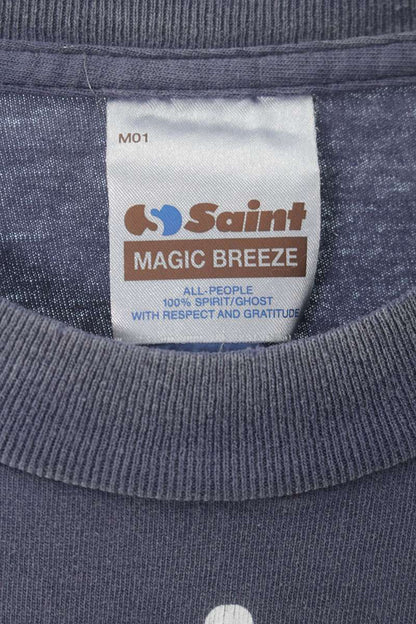 Saint Michael 25SS Vintage Print T-Shirt Blue Size XL
