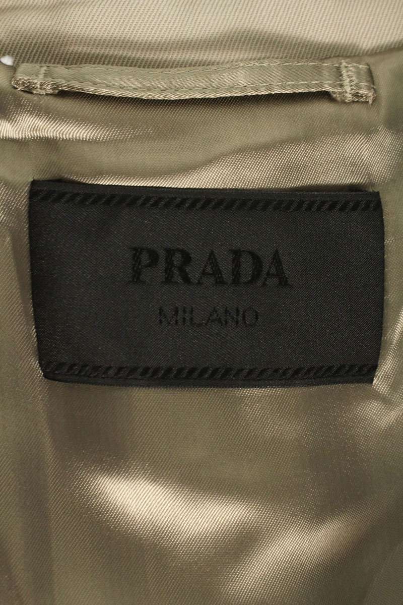 Prada felt patch Wool Trench Coat Beige Size S
