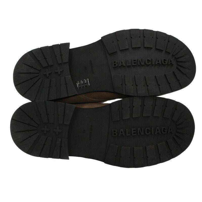 BALENCIAGA Track Derby Suede Shoes Beige Size 8.5