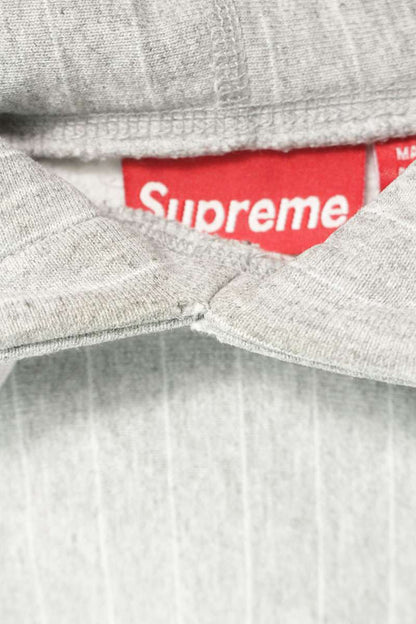 SUPREME 08AW Pinstriped Hoodie Gray Size L