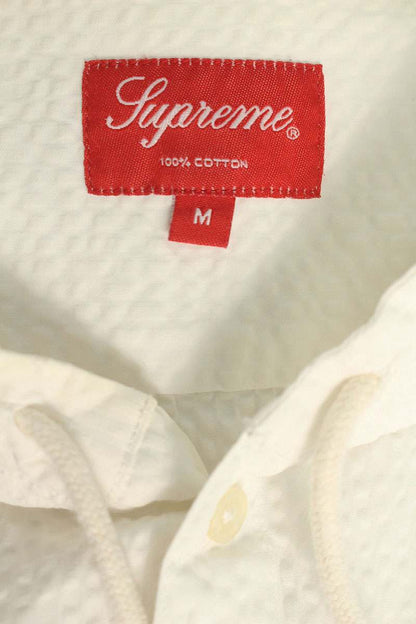 Supreme 15SS Hooded Seersucker Shirt White Size M