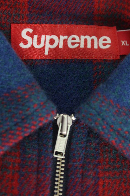 Supreme Studded Shadow Plaid Zip Up Shirt Size XL