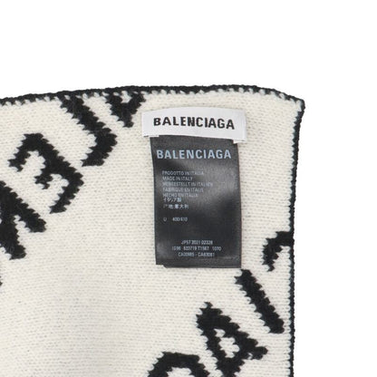 Balenciaga Logo Scarf Black x White