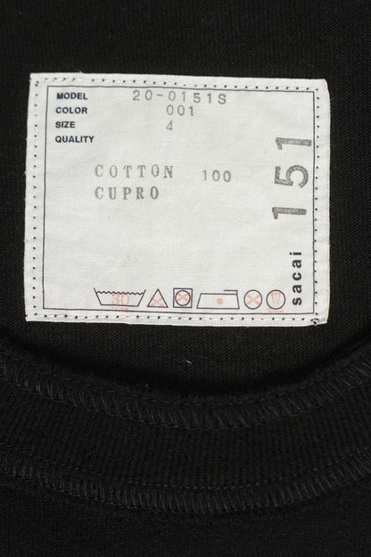 Sacai Logo Embroidered T-Shirt Black Size XL