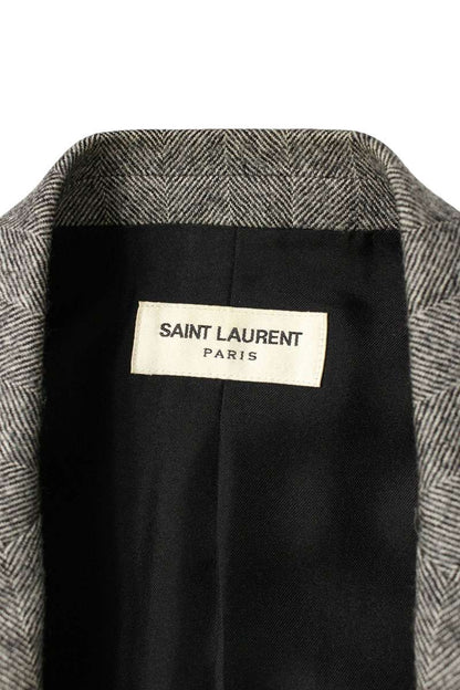 Saint Laurent Paris Herringbone wool Tailored suit Gray Size S