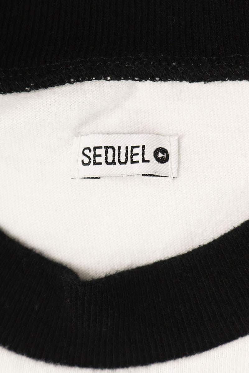 SEQUEL Logo Print Long Sleeve T-Shirt Black x White Size XL