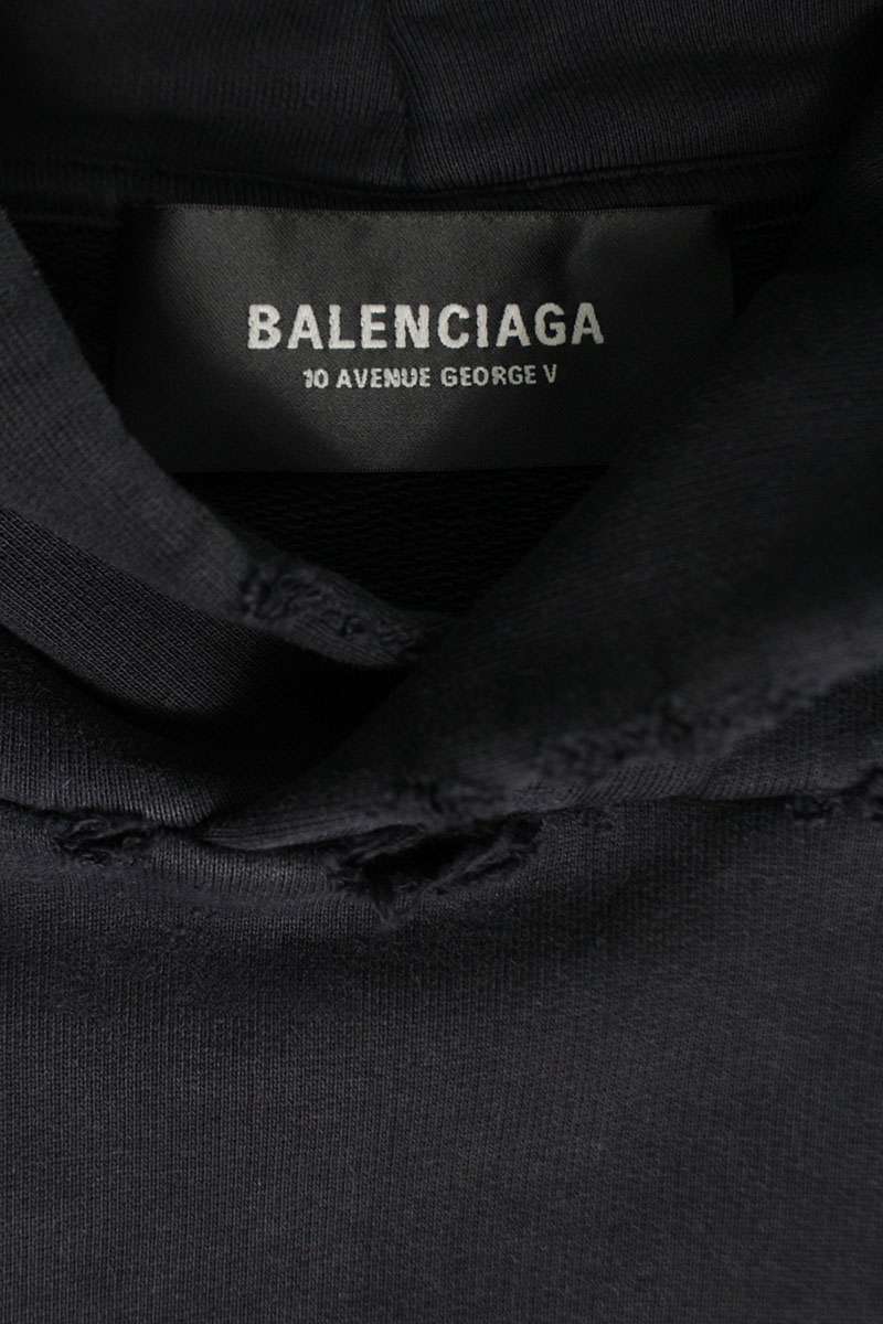 BALENCIAGA 24AW Graffiti Logo Hoodie Black Size S