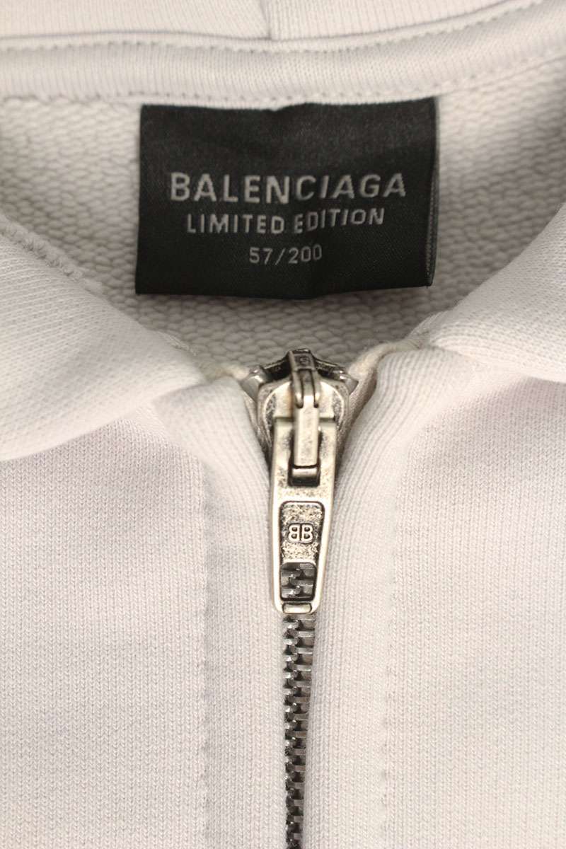 Balenciaga BFRND Zip Hoodie Gray Size M