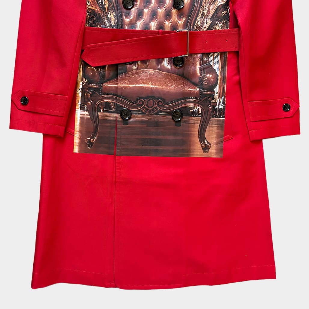 COMME DES GARCONS HOMME PLUS 24SS Trompe-l'oeil Trench Coat Red Size XS