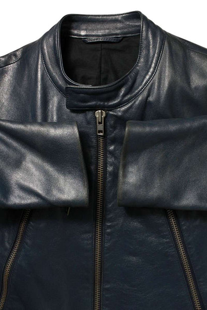 Maison Martin Margiela 07AW Leather Jacket Blue Size XS
