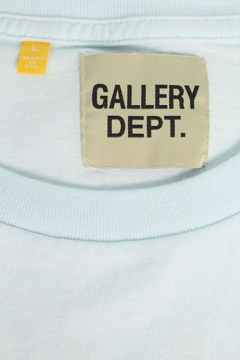 Gallery Dept. Logo Print T-Shirt Blue x Black Size L