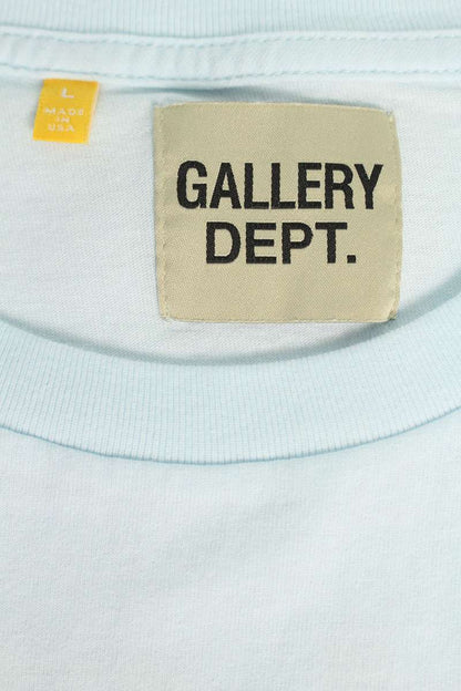 Gallery Dept. Logo Print T-Shirt Blue x Black Size L