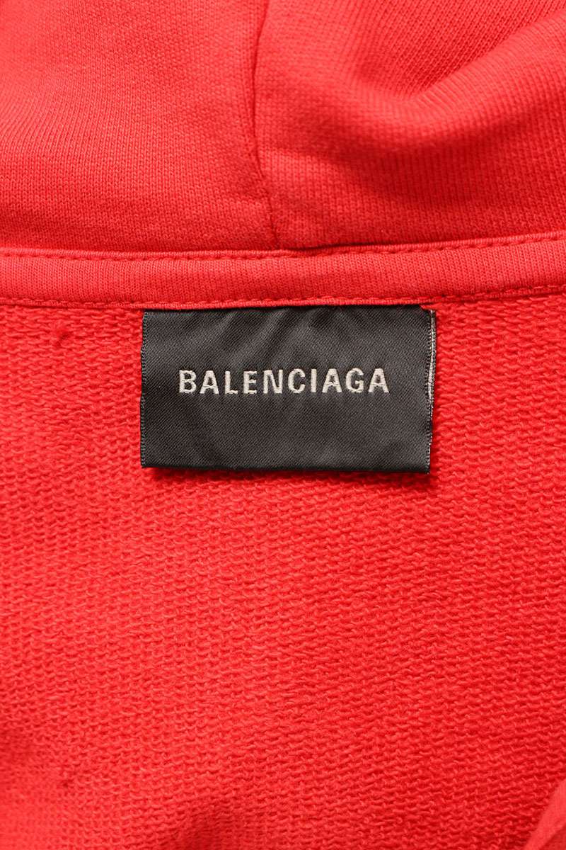 Balenciaga 23SS Vintage Zip Up Hoodie Red x Yellow Size M