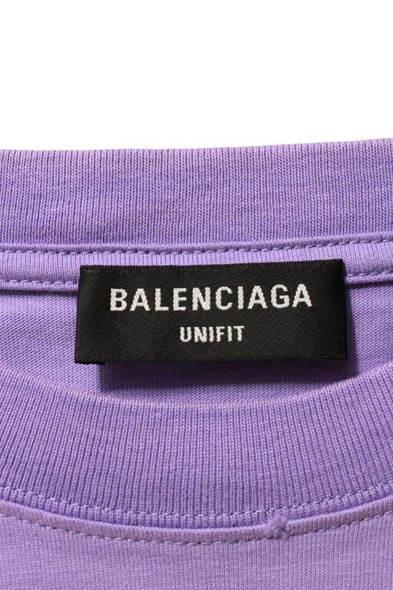 Balenciaga Logo Print T-Shirt Purple Size XXS