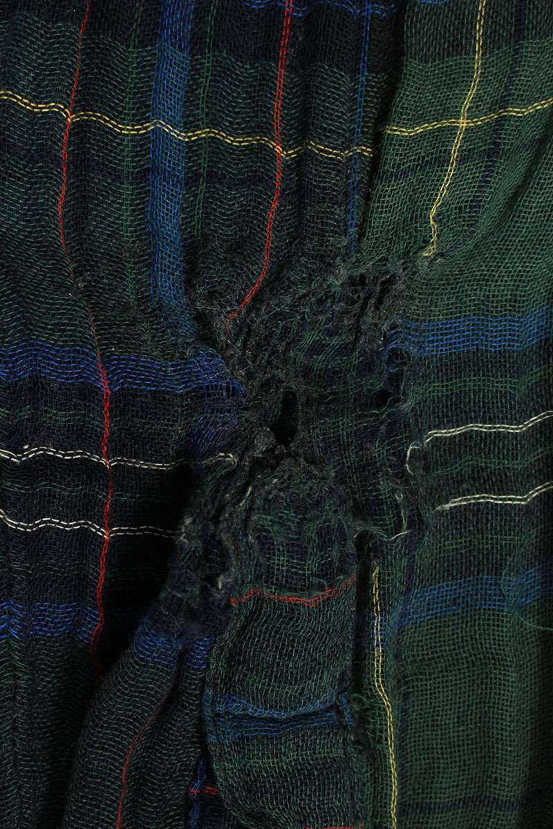 Vintage Chrome hearts Tops - Chrome Hearts Cross Check Pattern Long Sleeve Shirt Size XS Green x Silver - Authentic Archive