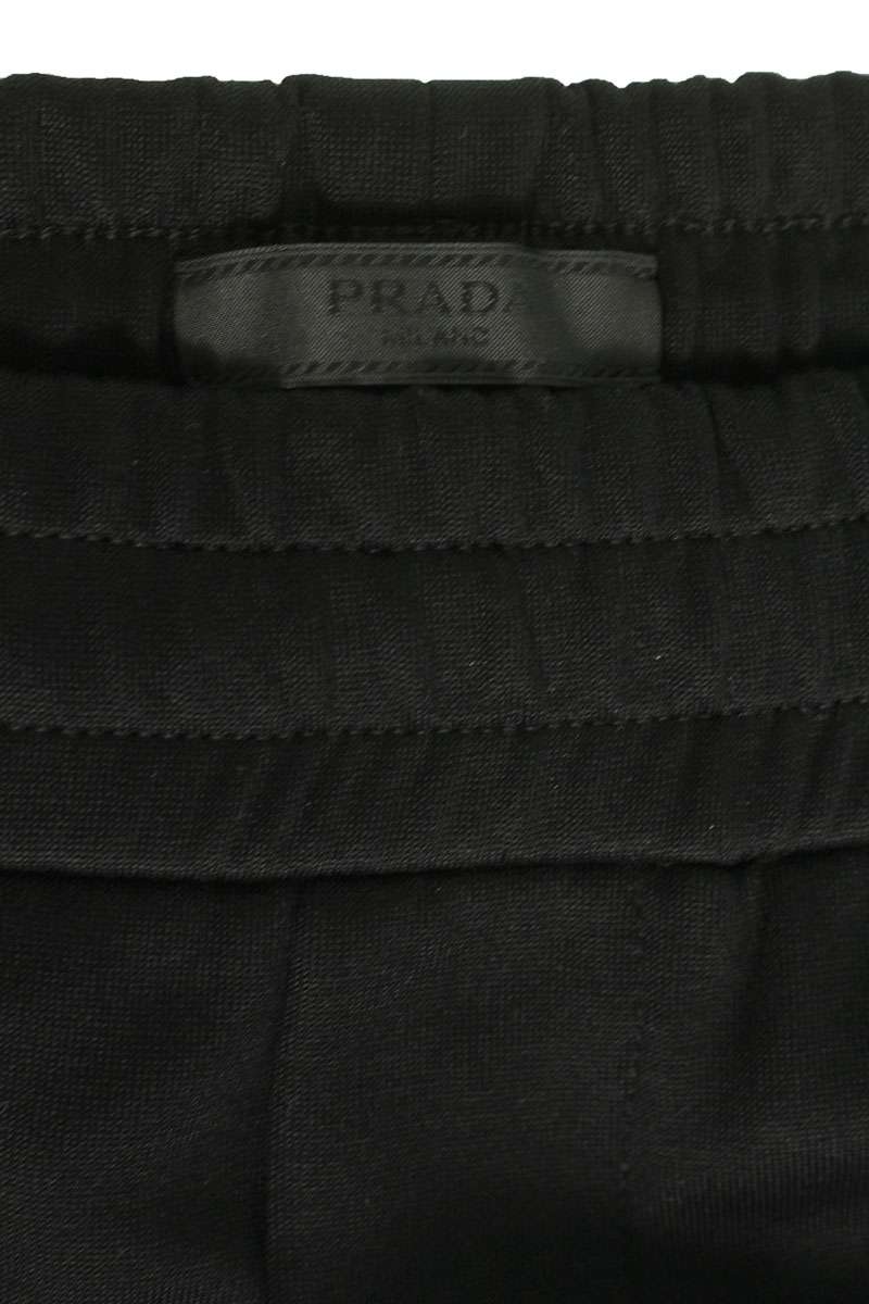 Prada Re-Nylon Cotton Fleece Long Pants Black Size US 30