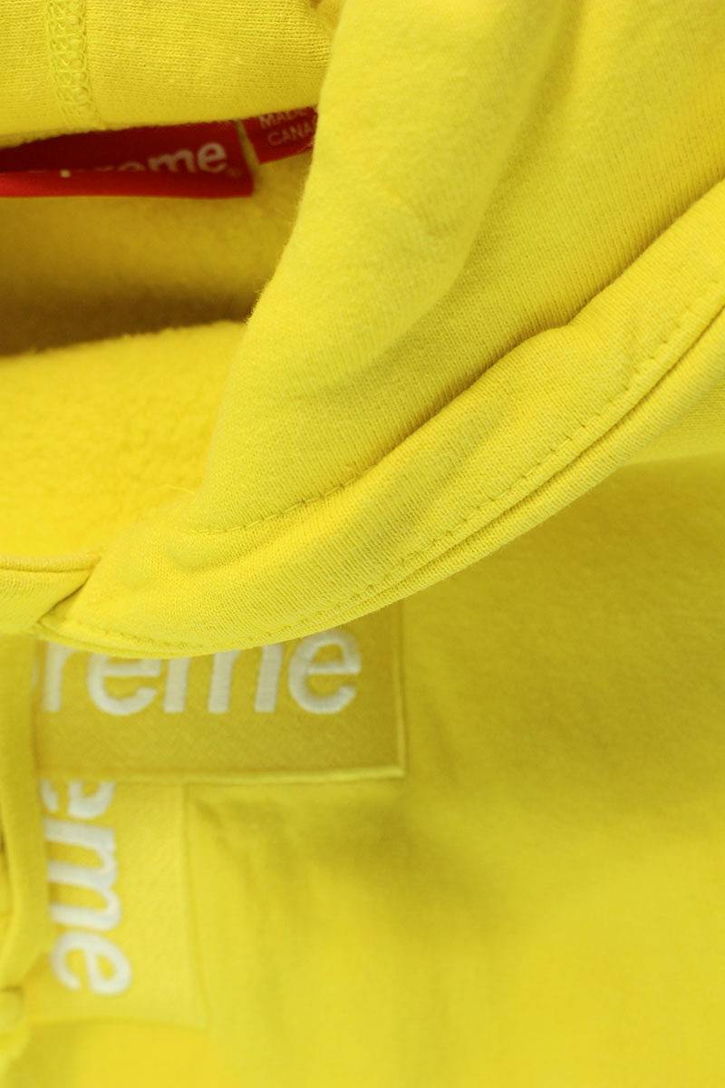 Supreme Cross Box Logo Hooded Sweatshirt Yellow Size M