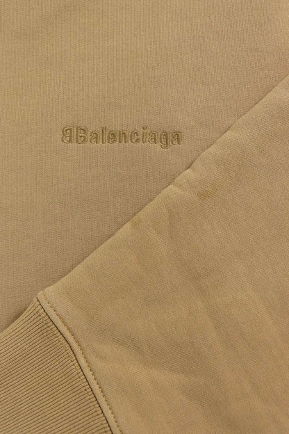 Balenciaga Logo Embroidered Pullover Hoodie Brown Size M