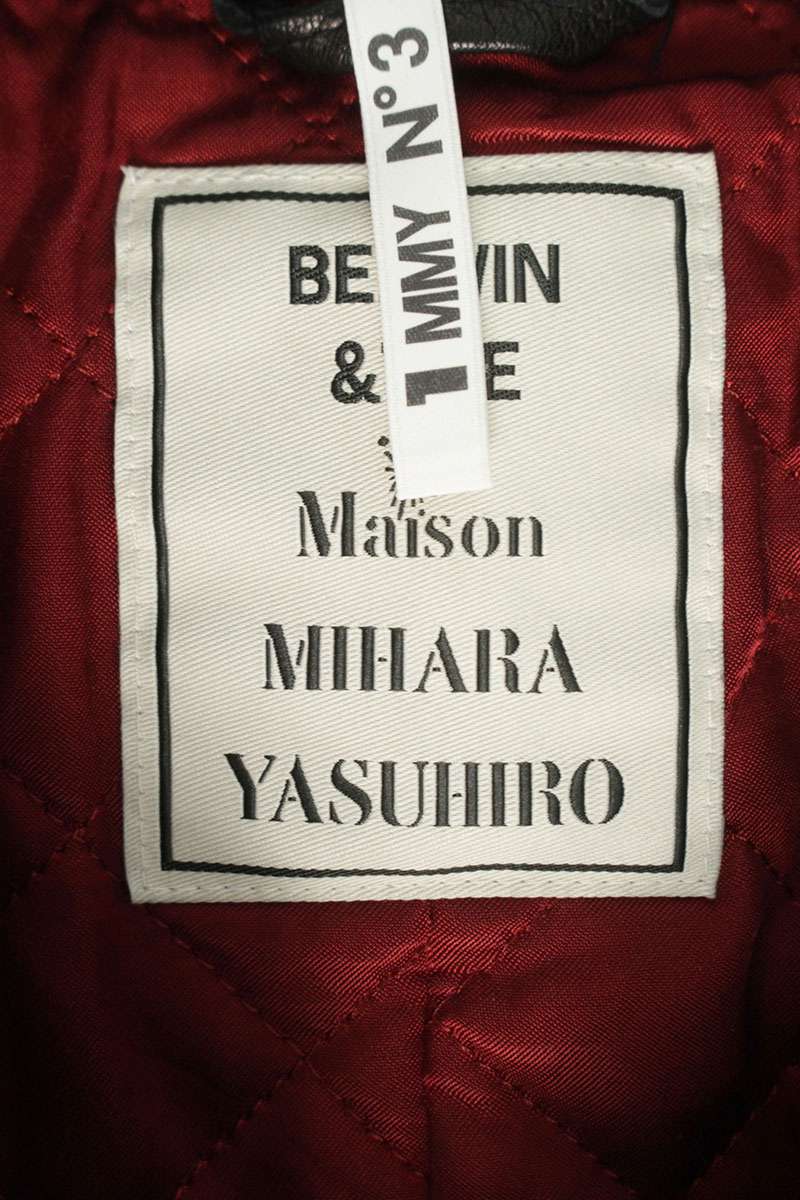 BEDWIN x Maison MIHARA YASUHIRO Leather Zip Up Jacket Black Size 52