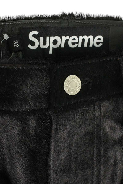 Supreme 25SS Leather Long Pants Black US 32