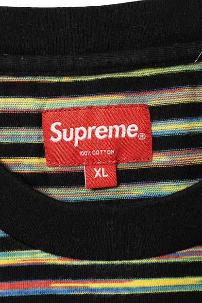 Supreme 18SS Static Stripe Top Striped T-Shirt Size XL