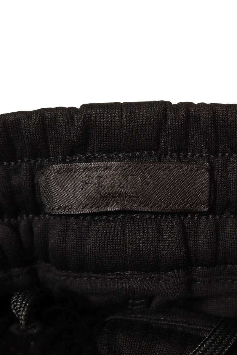 Prada Re-Nylon Cotton Fleece Long Pants Black Size US 32
