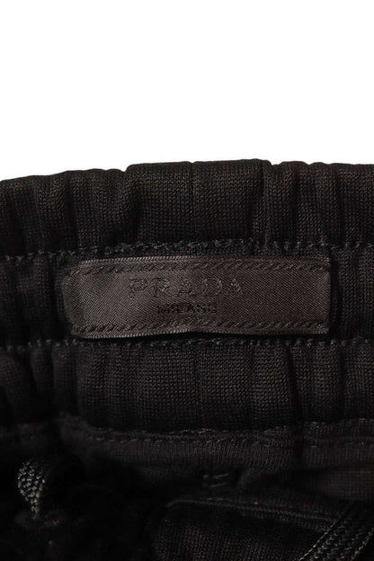 Prada Re-Nylon Cotton Fleece Long Pants Black Size US 32